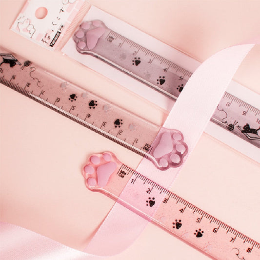 1 Pc Cute Kitty Cats Paw Straight Ruler